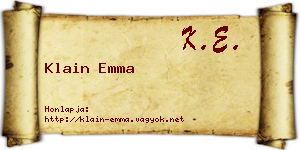 Klain Emma névjegykártya
